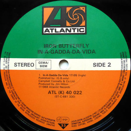 Iron Butterfly : In-A-Gadda-Da-Vida (LP, Album, RE)