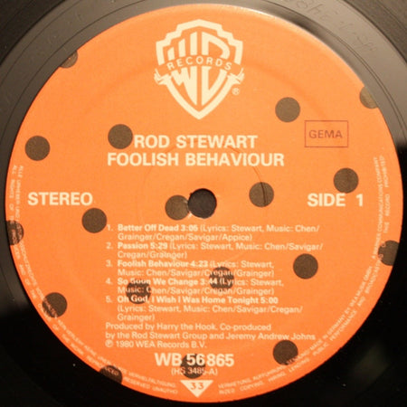 Rod Stewart : Foolish Behaviour (LP, Album, Sup)
