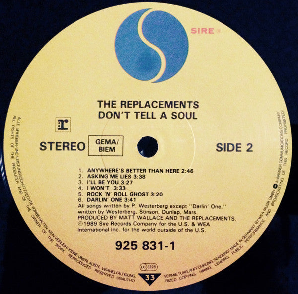 The Replacements : Don't Tell A Soul (LP, Album)