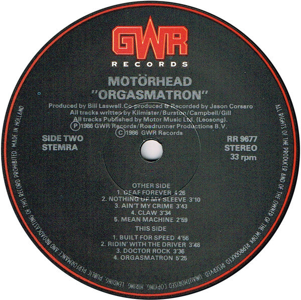 Motörhead : Orgasmatron (LP, Album)