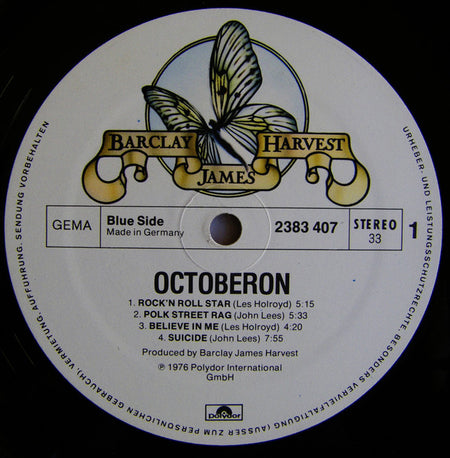 Barclay James Harvest : Octoberon (LP, Album, Emb)