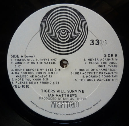 Iain Matthews : Tigers Will Survive (LP, Album, Tex)