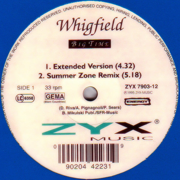 Whigfield : Big Time (12", Maxi)