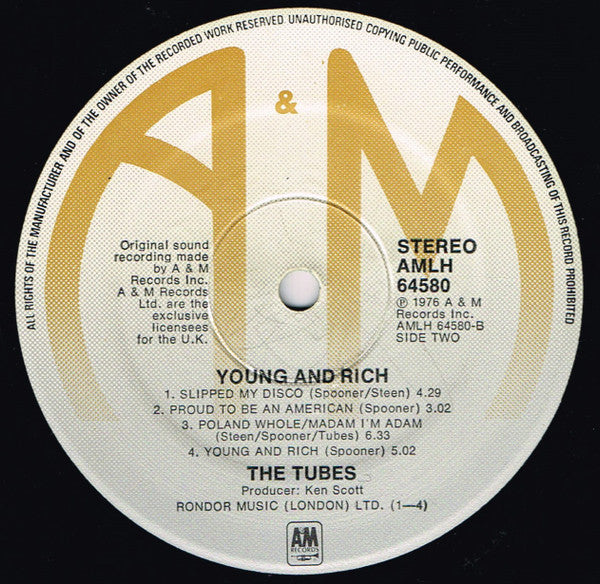 The Tubes : Young And Rich (LP, Album)