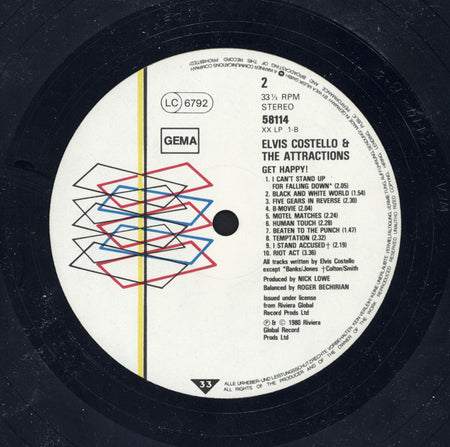 Elvis Costello & The Attractions : Get Happy! (LP, Album)