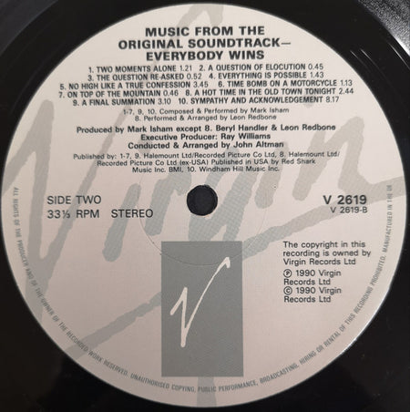 Mark Isham : Everybody Wins (Original Soundtrack) (12", Album)