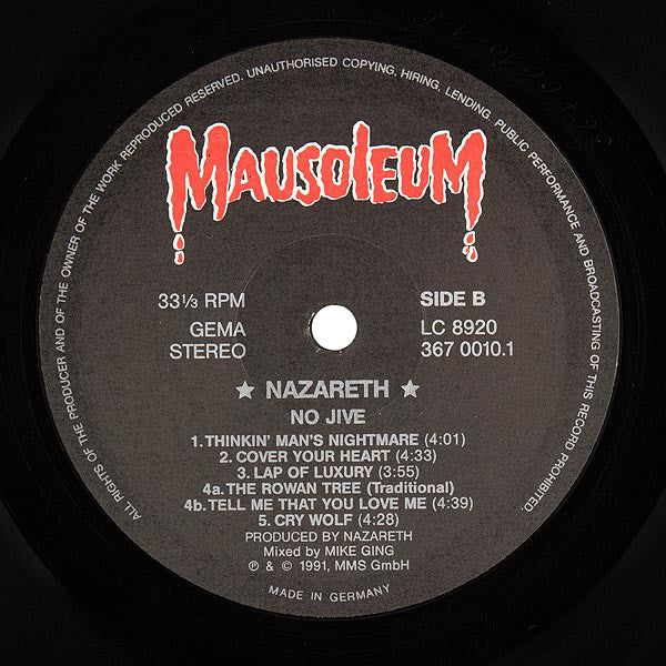 Nazareth (2) : No Jive (LP, Album)