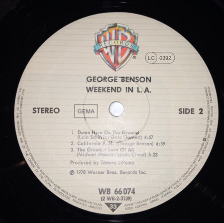 George Benson : Weekend In L.A. (2xLP, Album, RE, Gat)
