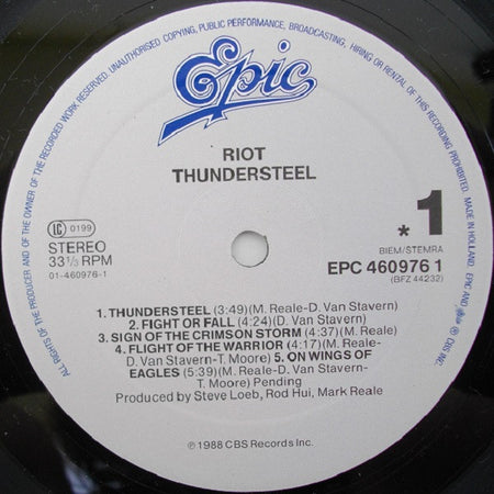 Riot (4) : Thundersteel (LP, Album)