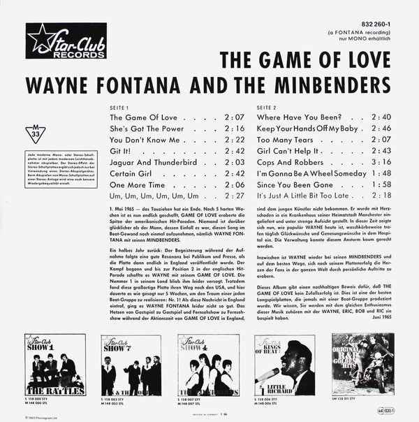 Wayne Fontana & The Mindbenders - The Game Of Love (LP) (Near Mint (NM or M-))
