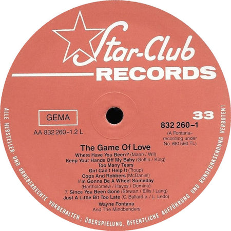 Wayne Fontana & The Mindbenders : The Game Of Love (LP, Album, Mono, RE)