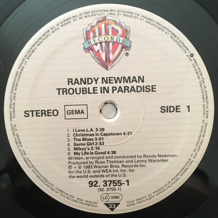 Randy Newman : Trouble In Paradise (LP, Album)