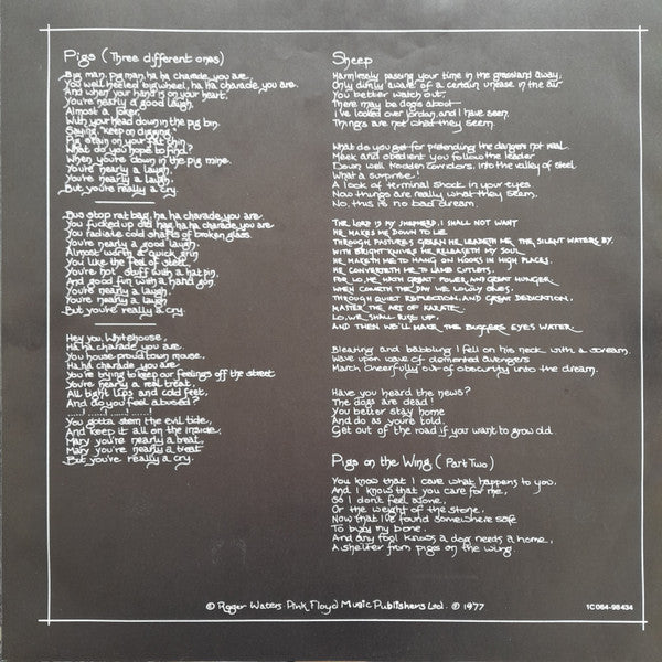 Pink Floyd : Animals (LP, Album, RP, Gat)
