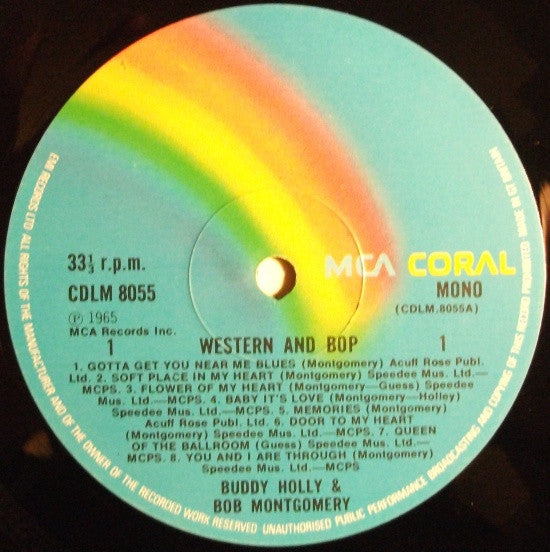 Buddy Holly And Bob Montgomery : Western And Bop (LP, Comp)