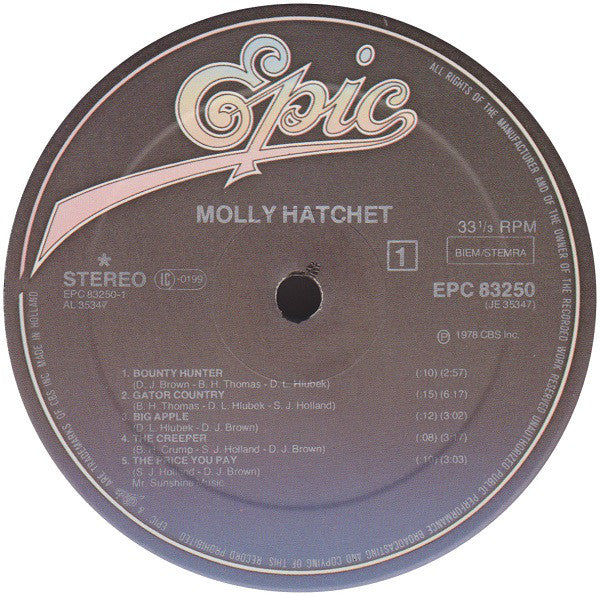Molly Hatchet : Molly Hatchet (LP, Album, RP)
