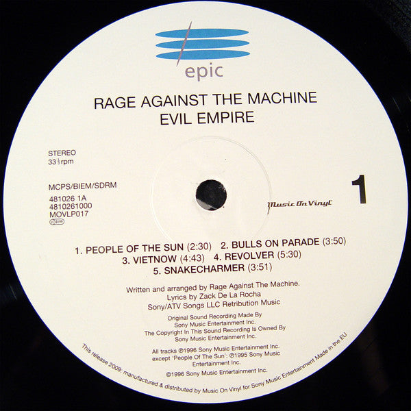 Rage Against The Machine : Evil Empire (LP, Album, RE, RP, 180)