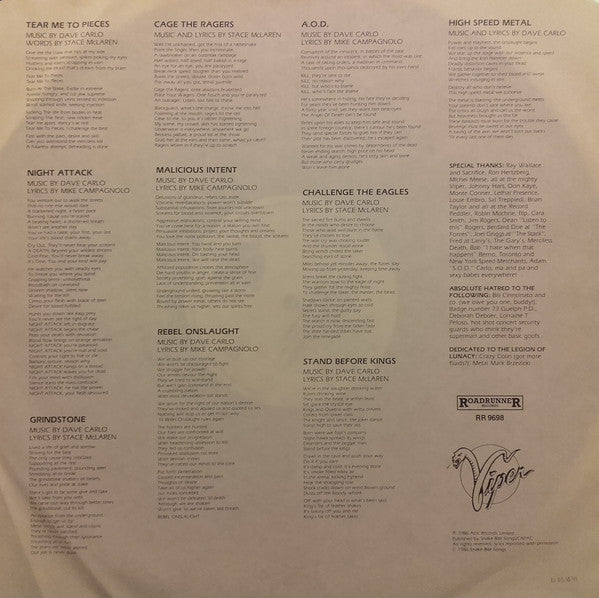 Razor (2) : Malicious Intent (LP, Album)