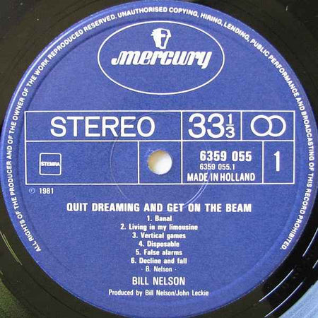 Bill Nelson - Quit Dreaming And Get On The Beam (LP) (Near Mint (NM or M-))