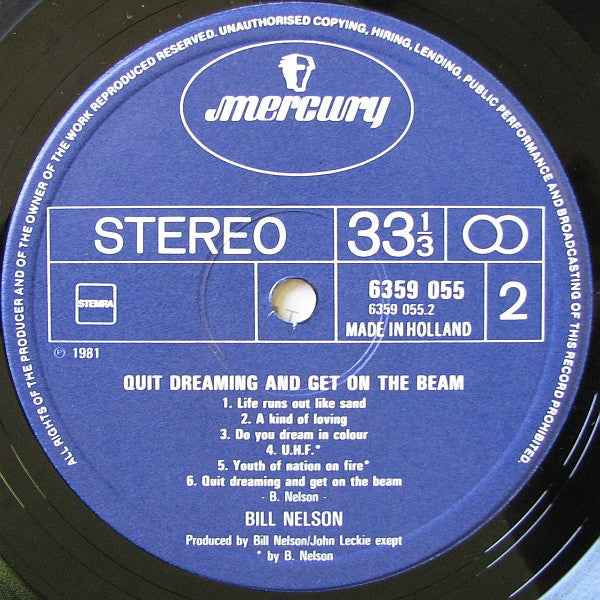Bill Nelson - Quit Dreaming And Get On The Beam (LP) (Near Mint (NM or M-))