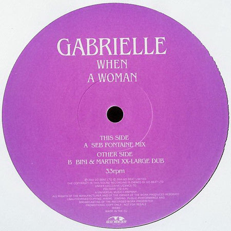 Gabrielle : When A Woman (2x12", Promo)