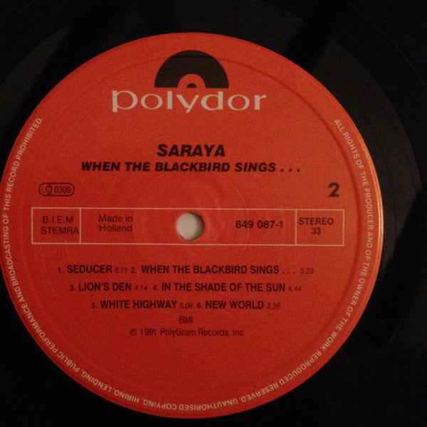 Saraya - When The Blackbird Sings... (LP) (Near Mint (NM or M-))