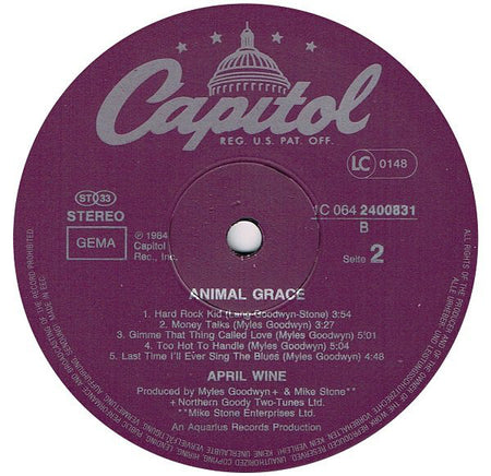 April Wine : Animal Grace (LP, Album)