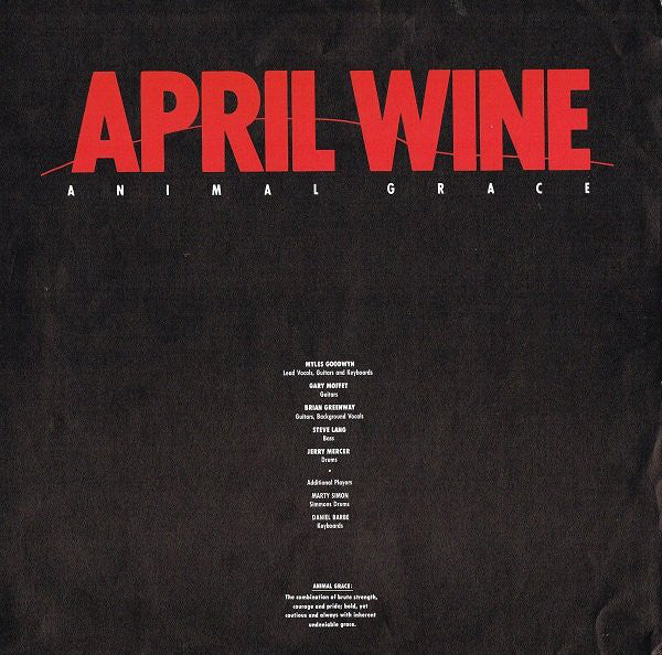 April Wine : Animal Grace (LP, Album)