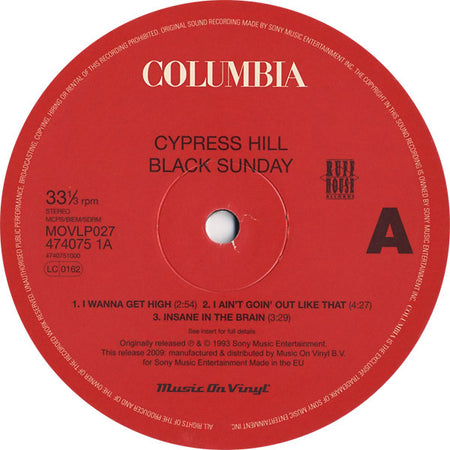 Cypress Hill : Black Sunday (2xLP, Album, RE, RP, 180)