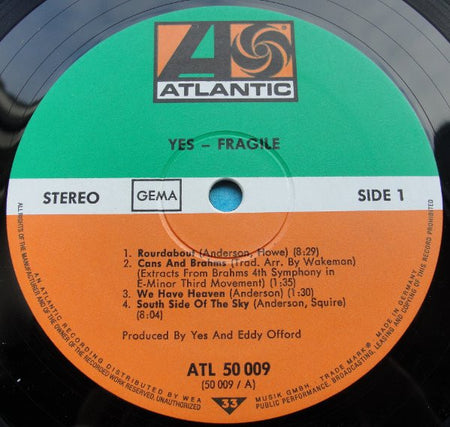 Yes : Fragile (LP, Album, Gat)