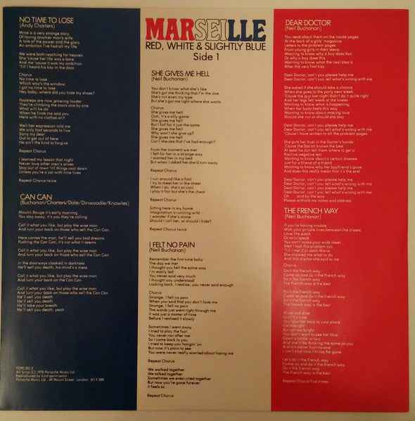 Marseille Red, White & Slightly Blue (LP) (Very Good Plus (VG+))
