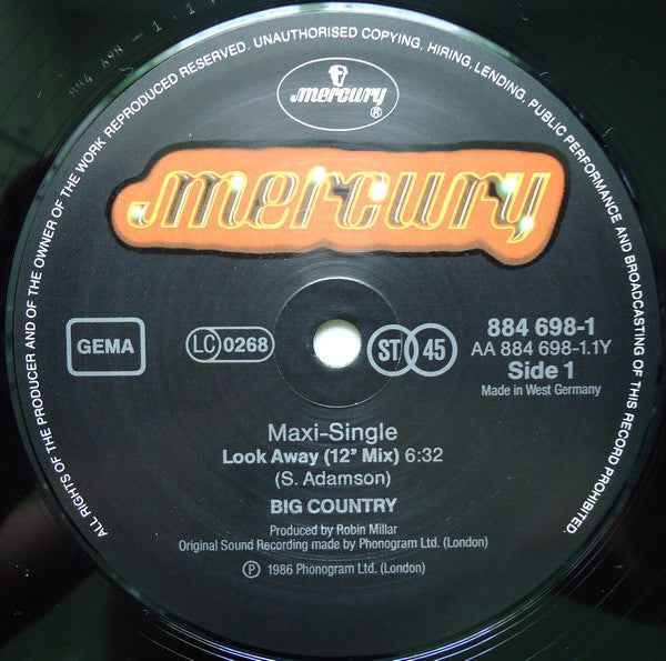 Big Country Look Away (12" Mix) (12") (Near Mint (NM Or M ))