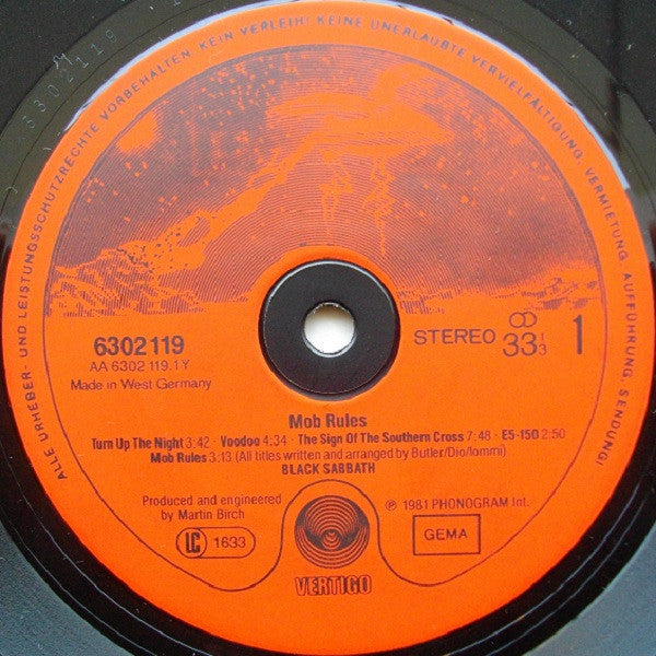 Black Sabbath : Mob Rules (LP, Album)