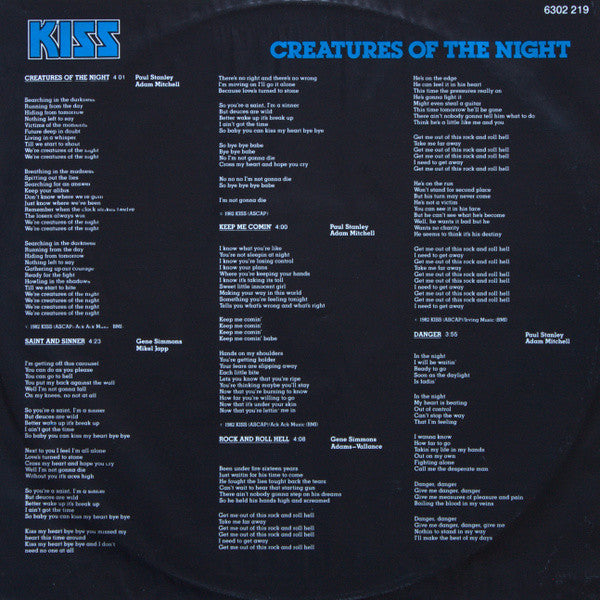 Kiss : Creatures Of The Night (LP, Album)