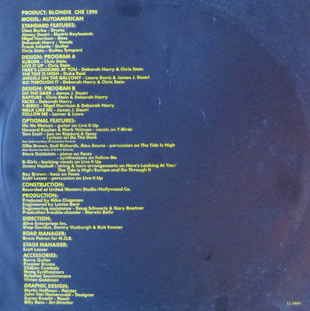 Blondie : Autoamerican (LP, Album)