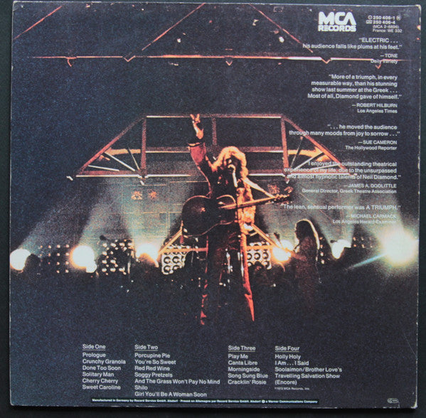 Neil Diamond : Hot August Night (2xLP, Album, RE)