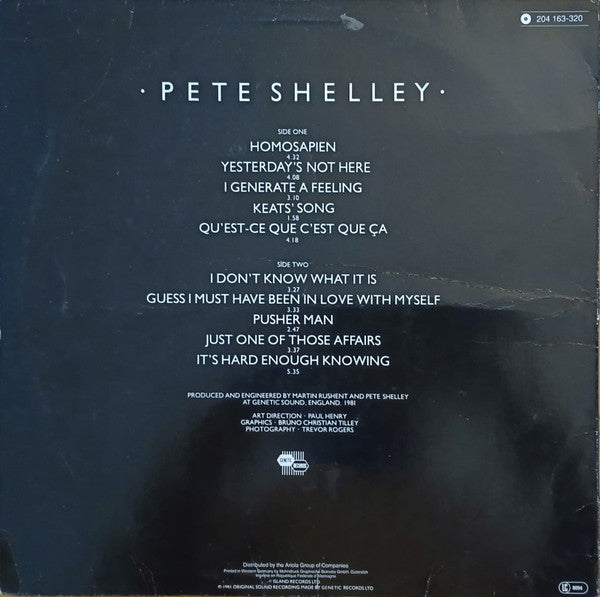 Pete Shelley : Homosapien (LP, Album)