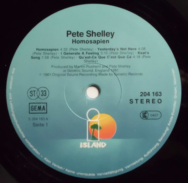 Pete Shelley : Homosapien (LP, Album)
