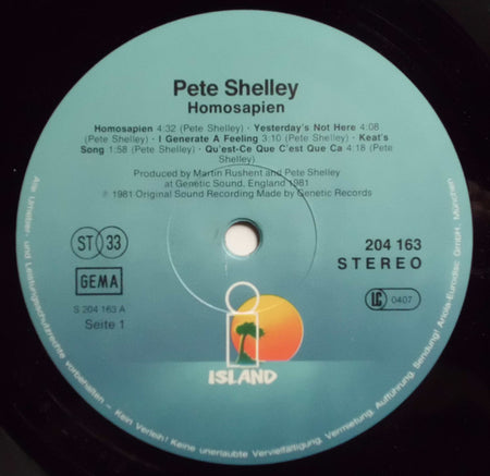 Pete Shelley : Homosapien (LP, Album)