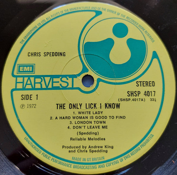 Chris Spedding : The Only Lick I Know (LP, Album)