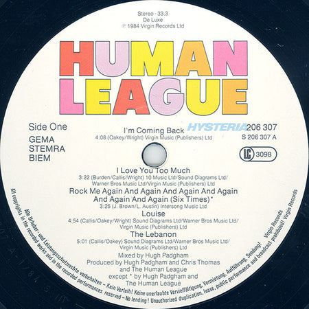 The Human League : Hysteria (LP, Album, Gat)