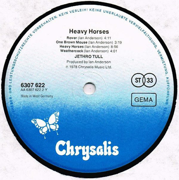 Jethro Tull : Heavy Horses (LP, Album, Tex)