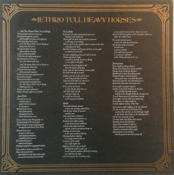 Jethro Tull : Heavy Horses (LP, Album, Tex)