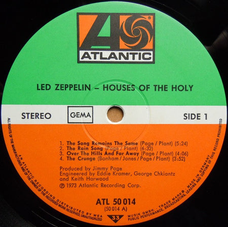 Led Zeppelin : Houses Of The Holy (LP, Album, Gat)