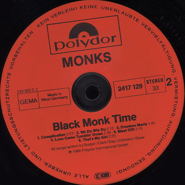 The Monks : Black Monk Time (LP, Album, RE)