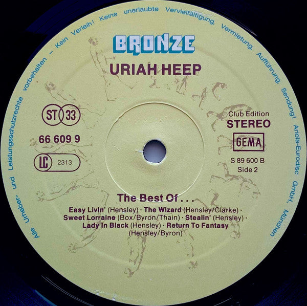 Uriah Heep : The Best Of... (LP, Comp, Club, RE, S/Edition)