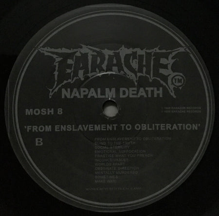 Napalm Death : From Enslavement To Obliteration (LP, Album, RE)