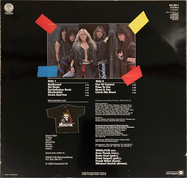 Warlock (2) : Hellbound (LP, Album, Sun)