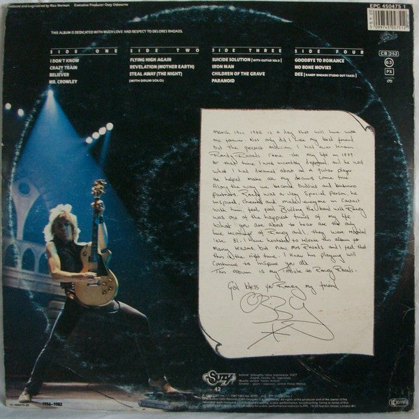 Ozzy Osbourne : Randy Rhoads Tribute (2xLP, Album)