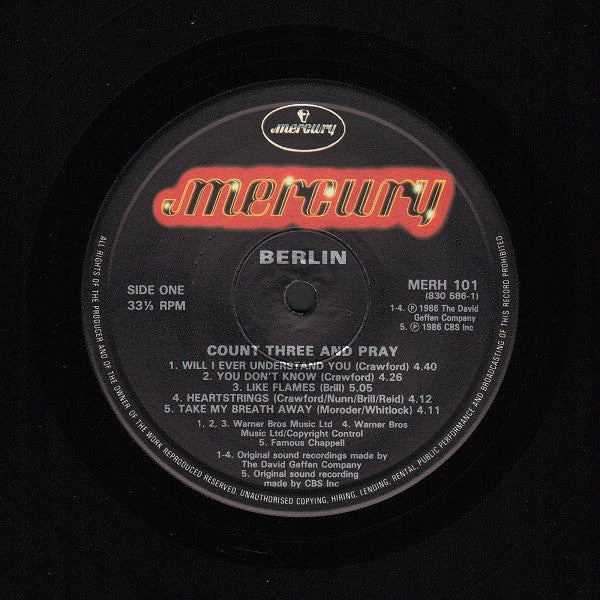Berlin : Count Three And Pray (LP, Album)
