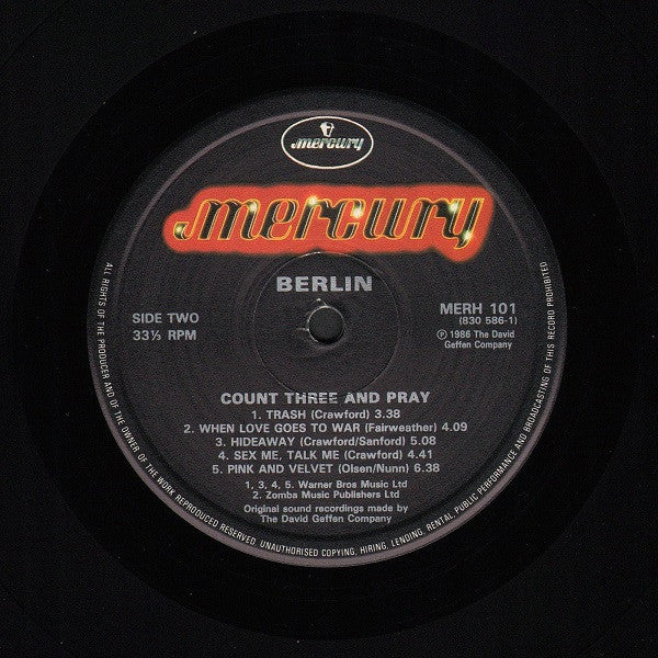 Berlin : Count Three And Pray (LP, Album)